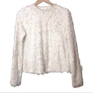 Mango MNG Casual Ivory Eyelash Sweater Medium